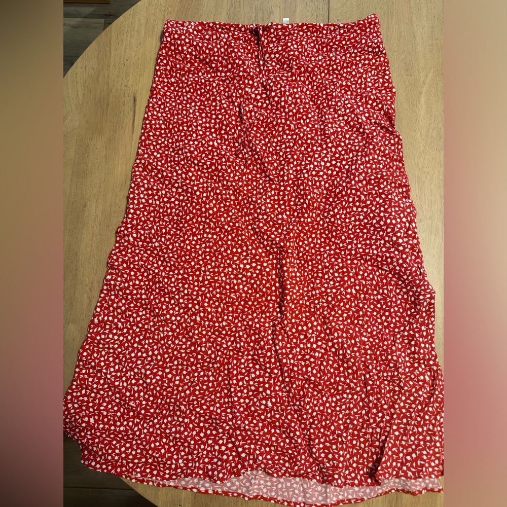 Madewell Midi Skirt - Red & White